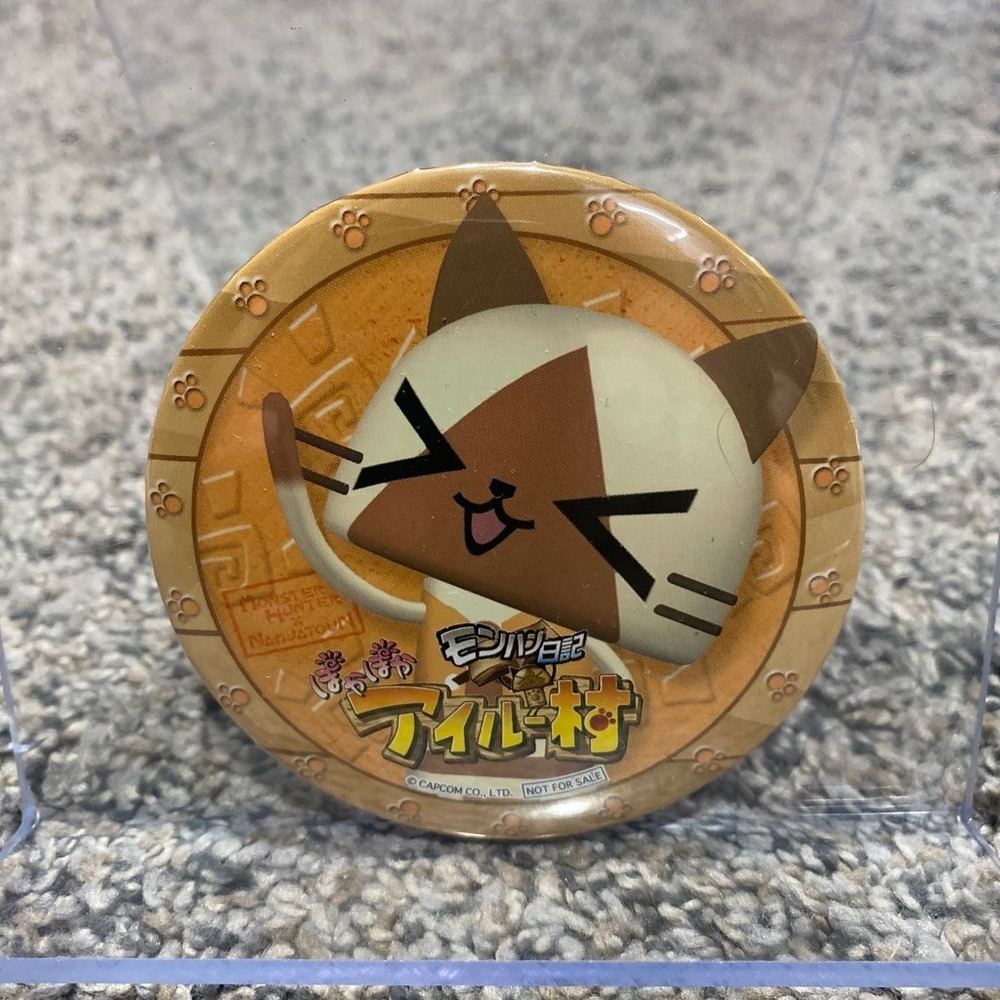 Capcom Monster Hunter Can Badge Poka Poka Airou Village Namja Town 2010 Pin